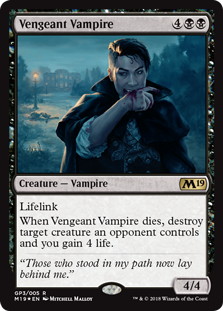 【Foil】《Vengeant Vampire》(GP3/005)[M19-P] 黒R
